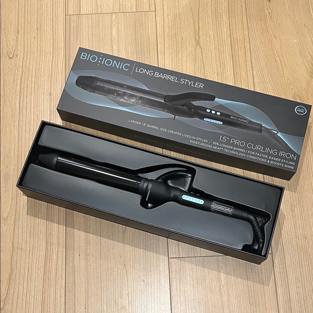 Bioionic 1.5" Long Barrel Curling Iron — Black